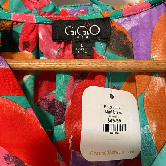 Gigio Multi-Colored Sleeveless Bold Floral Mini Dress - Picture 7 of 7